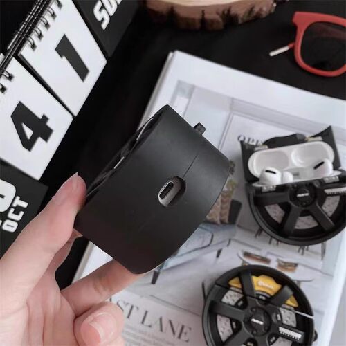 卡通创意汽车轮毂适用苹果airpodspro3保护套1/2代无线蓝牙耳机套硅胶潮airpod4代新款2025防摔耳机壳 - 图3