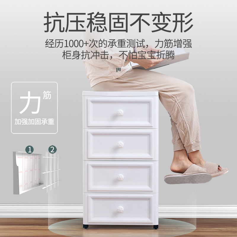 15/18/25cm欧式夹缝收纳柜抽屉式厨房窄缝隙置物架卫生间储物柜子 - 图1