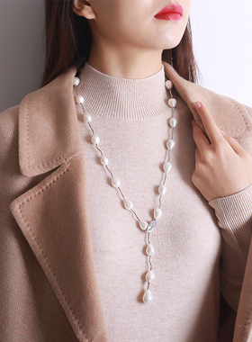 珍珠项链长款大气简约百搭时尚