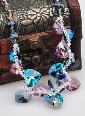 水晶韩版心形时尚风百搭锁骨链