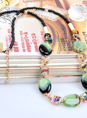 水晶毛衣链长款百搭森系脖子饰品