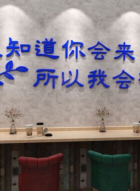 网红打卡照区布置3d立体墙贴ins文字奶茶酒吧火锅餐饮店背景画