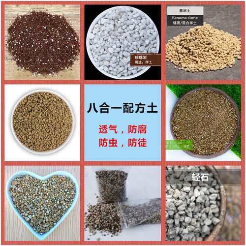 多肉营养土赤玉土鹿沼土蛭石陶粒多元土麦饭石黄金石火山石缓释肥 - 图0