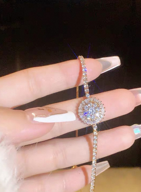 925纯银超闪锆石太阳手链高大尚