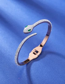 本命年轻奢小众镶满钻蛇形手镯
