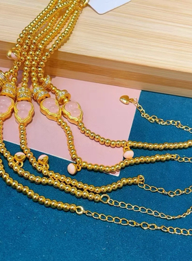 古法金镀18K金不掉色点钻葫芦福禄手链百搭款粉粉在逃公主送女友