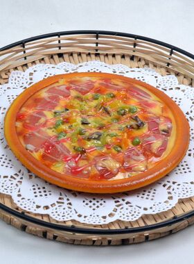 仿真披萨pizza面包食物拼盘展示