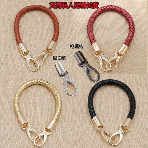 Сумка, плетеный портативный аксессуар для сумки, полиуретановые бретели, из натуральной кожи