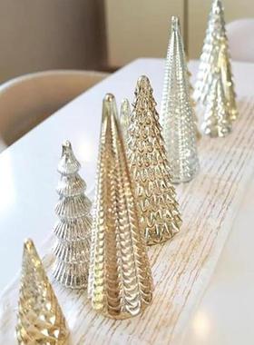 跨境新品Mercury Glass LED Christmas Tree 树脂 LED发光圣诞树