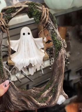 跨境新品Halloween Swing Ghost Decoration 万圣节装饰秋千鬼魂