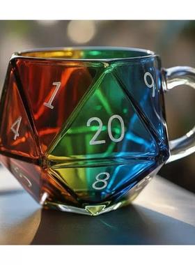 跨境热销Dungeons & Dragons Rainbow D20 Dice Mug骰子杯