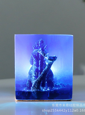 外贸创意哥斯拉城市大战系列小朋友送礼夜灯摆件 环氧树脂工艺品