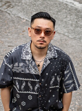 欧内联名日系复古方框大脸墨镜