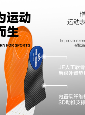 杰特福jetflow SE异形3D碳板纤维支承抗扭鞋垫（适配所有球鞋）