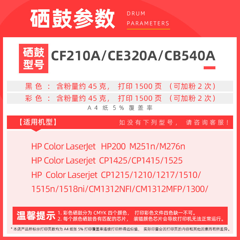 适用惠普/HP Color Laserjet CM1312/CM1300彩色激光打印机硒鼓_虎窝淘