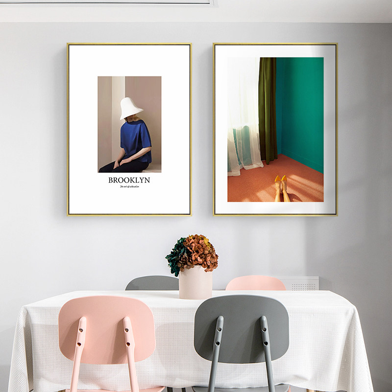 优雅姿态北欧文艺人物装饰画工作室壁画时尚女性服装店挂画