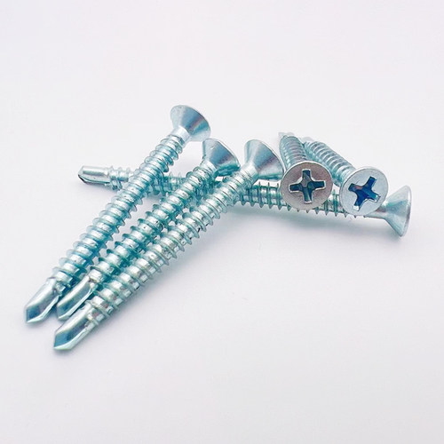 平头十字镀锌自攻自钻加长燕尾螺丝钉沉头钻尾螺丝钉M4.2M4.8 - 图1