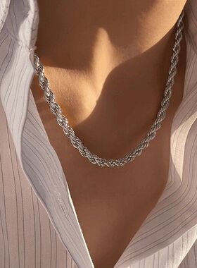 简约百搭钛钢麻花链项圈