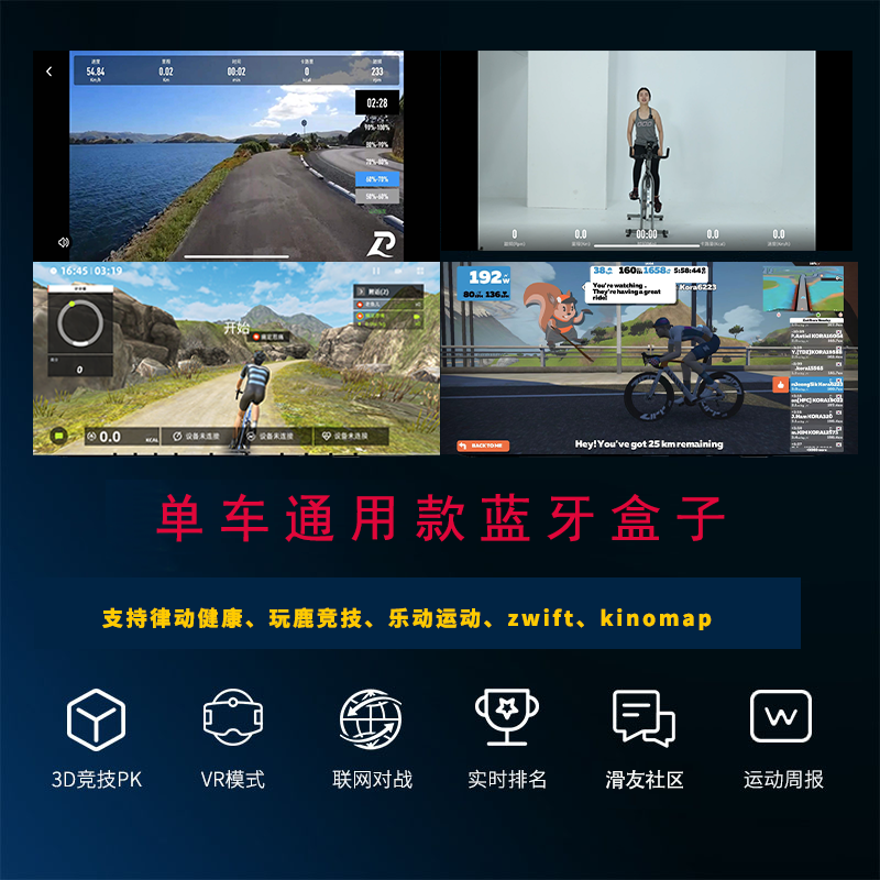 Zwift软件家用自行车蓝牙盒子智能APP游戏动感单车踏频器健身室内 - 图1