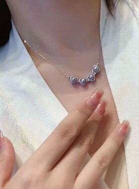 s925银配 锆石四叶花项链 珍珠四叶花 七夕礼物首先 燃爆款 热销