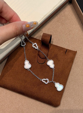 葫芦贝母手链S925纯银镶钻女中古风复古轻奢新中式手饰小红书爆款