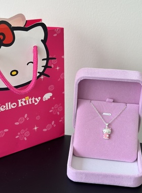可爱猫kt渡银项链女生甜美可爱猫吊坠项链学生饰品礼物百搭时尚