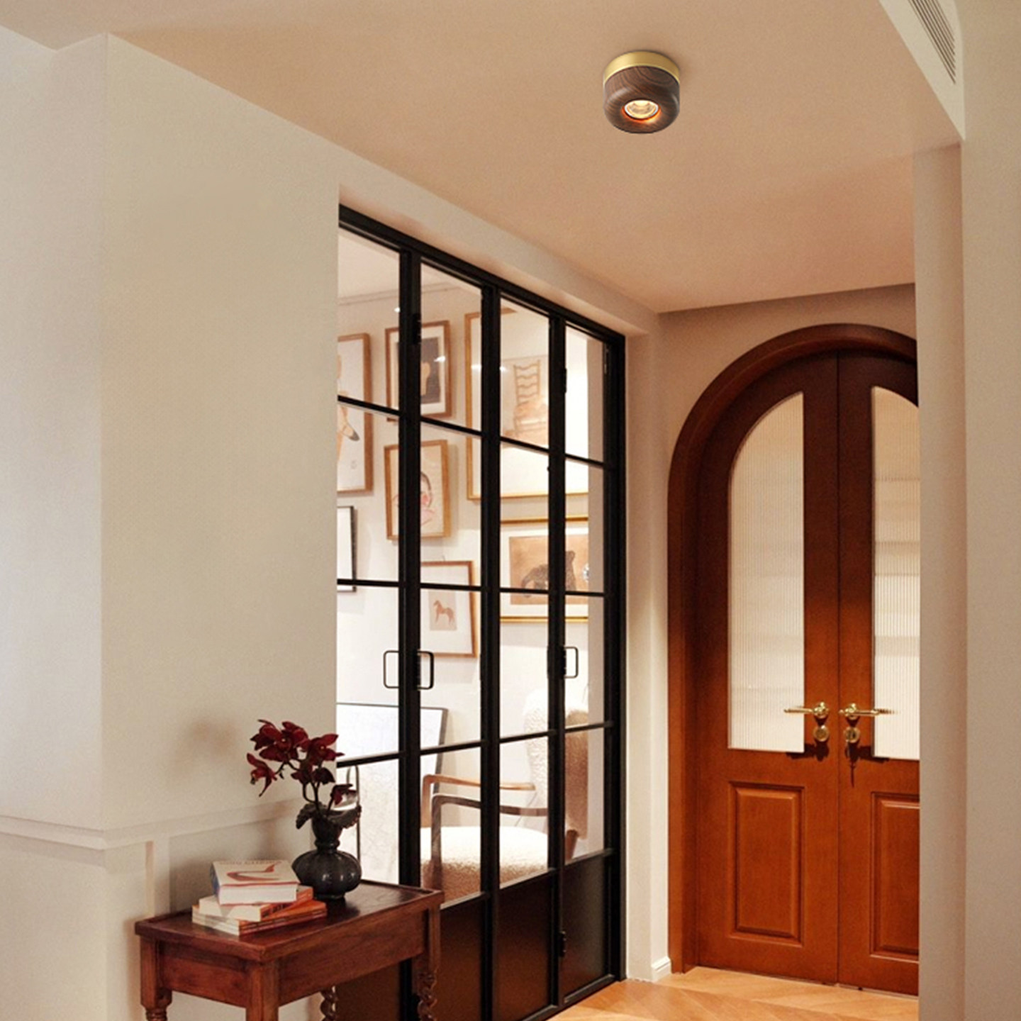 中古风明装射灯复古胡桃木纹客厅走廊过道吸顶灯全光谱护眼无主灯,淘宝优惠券,粉丝福利购,淘宝优惠卷