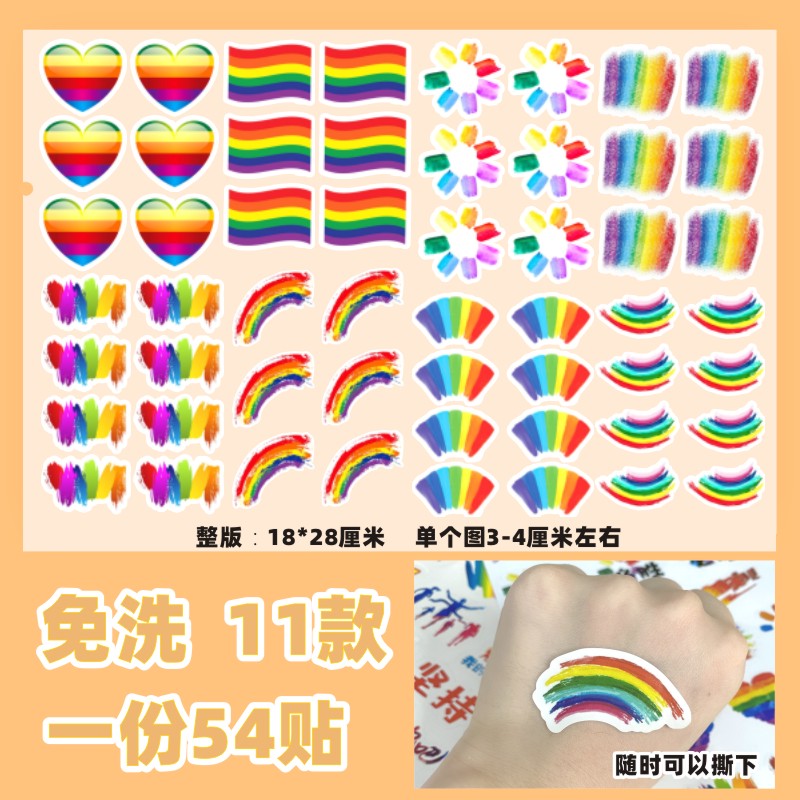 运动会脸上贴纸马拉松六一儿童节非纹身幼儿园演出活动脸部装饰