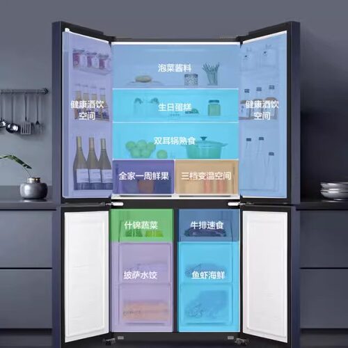 海尔冰箱四门十字门BCD-478WGHTD5DB9升一级能效双变频风冷无霜 - 图1