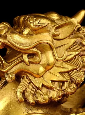 纯铜貔貅摆件大号 铜皮丘雌雄家居办公室店铺装饰工艺礼品貔貅