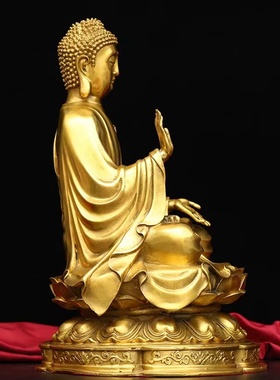 纯铜大日如来天坛佛像坐莲花