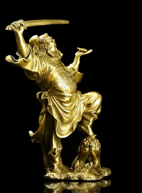 纯铜钟馗神像摆件天师魁星点斗