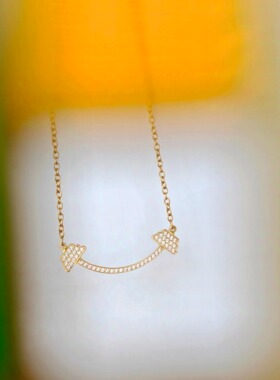 哑铃微笑弧度锁骨项链女健身配饰