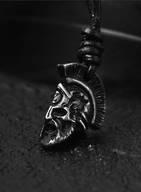 原创手工钛钢复古做旧骷髅吊坠