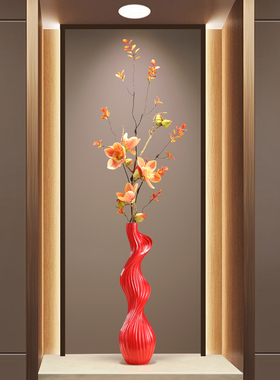 现代简约陶瓷时来运转花瓶摆件