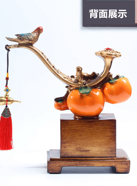 新中式树脂柿柿事事如意玄关客厅