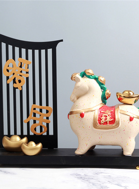 中式招财马上生财摆件开业乔迁