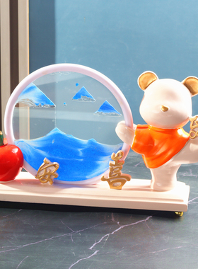 树脂流沙画平安喜乐熊