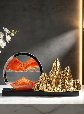 现代时来运转金山流沙画转运摆件