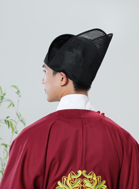 古装汉服帽 魏晋朝帽梁冠帽古代文人网巾帽 汉代贲玉冠宋代官帽
