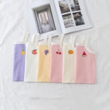 Хлопковый топ с чашечками для девочек, детская летняя одежда, летний бюстгальтер-топ, коллекция 2021