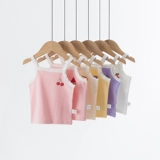 Хлопковый топ с чашечками для девочек, детская летняя одежда, летний бюстгальтер-топ, коллекция 2021