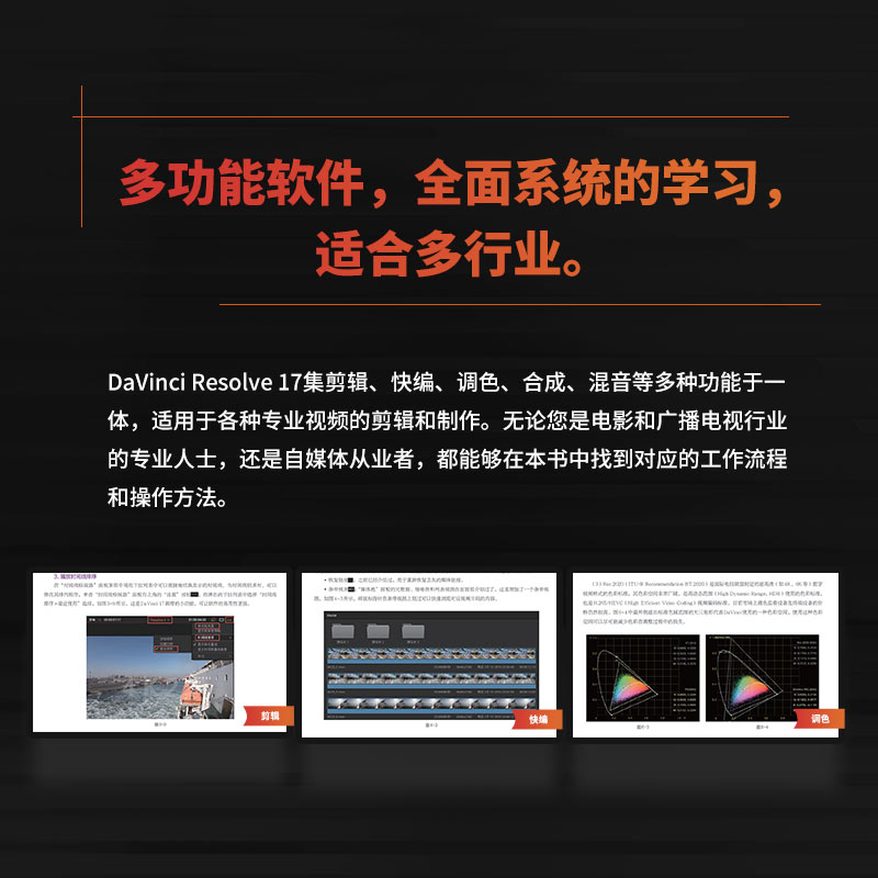 DaVinci Resolve 17达芬奇从入门到精通 视频剪辑教程书DaVinci教程剪辑合成调色后期混音影视制作教材 - 图2