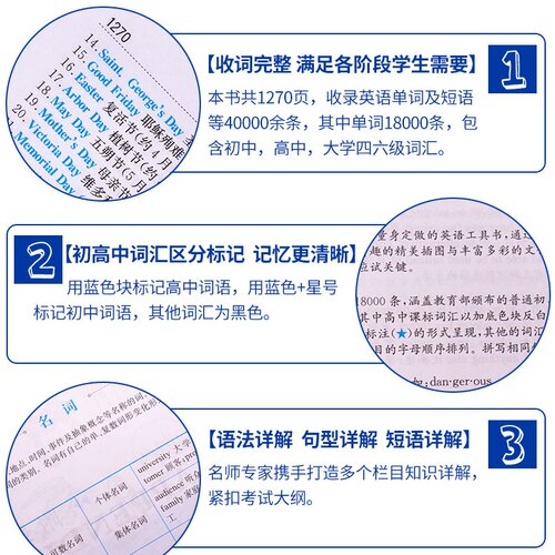 正版包邮学生实用英汉双解大词典英语字典缩印中英文辞典工具书英汉汉英双解大词典中小学牛津初阶中阶高阶英译汉译英-图2