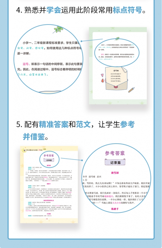 小学生一二年级看图写话训练分三步就三步人教版2年级注音版语文上下册同步作文范文起步入门练习册看图说话写话专项训练书-图2