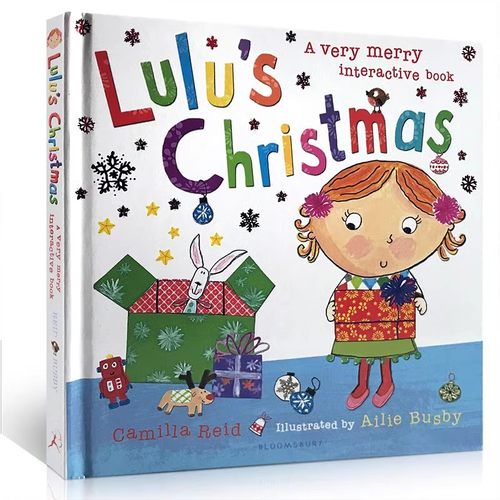 Lulu's Christmas: A very merry interactive book  露露的圣诞节 英文原版绘本图画书 触摸翻翻书幼儿启蒙认知圣诞节庆绘本 - 图0