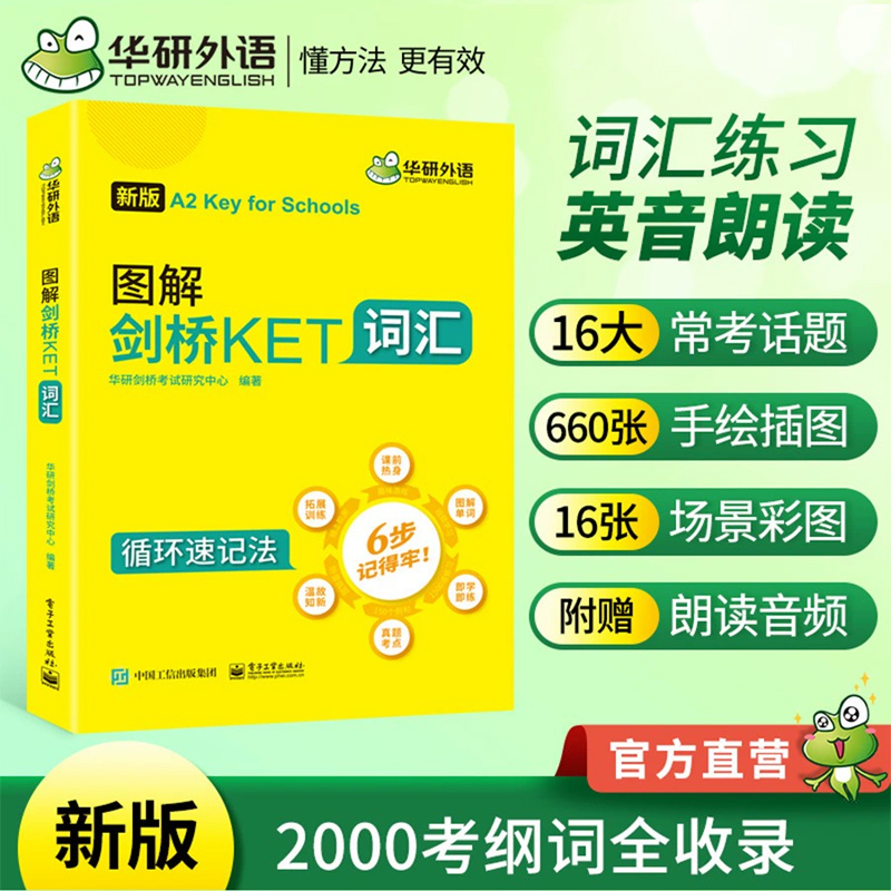 华研外语图解剑桥KET词汇青少版小学英语剑桥通用五级考试教材书籍 ket核心词汇单词书练习册 KET真题官方青少版官方正版-图0