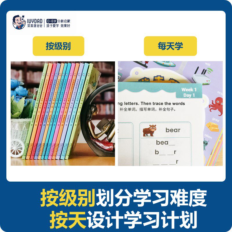 常青藤爸爸KET单词训练营第1/2/3级全套12册儿童英语绘本英文分级阅读幼儿园小学生一二年级单词书卡片记背神器幼儿英语启蒙教材书