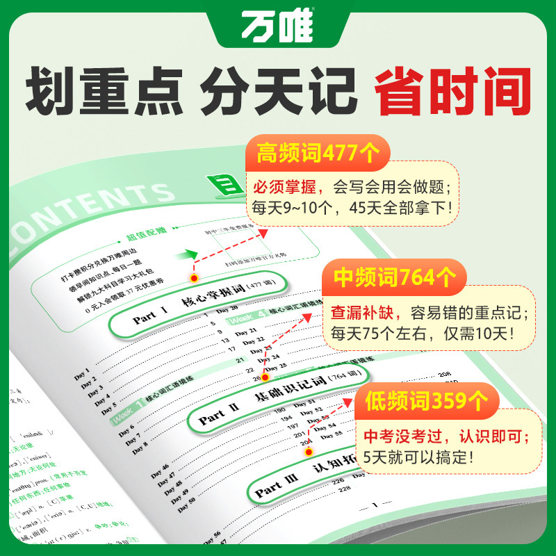 2026新版万唯中考新初中英语词汇千词百用手册通用单词记背大全音序版七八九年级语法阅读练习必背随身记初一二三考纲课标1500词维