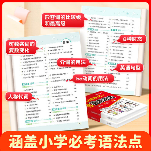 小学英语语法大全口诀秒记漫画 小学英语语法一本通配套人教版三四五六年级小学英语语法知识点汇总从入门到精通语法提前学顺口溜 - 图1